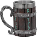Norse Decor Stainless Steel Wooden Viking Coffee Cool Mug Viking Gift for Men Beer Cup Stein
