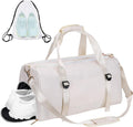 Gym Duffle Bag Dry Wet Separated Gym Bag Sport Duffle Bag Training Handbag Yoga Bag with Extra Drawstring Backpack for Man and Women (White-Upgrade) Large